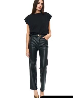 Pistola Cassie Pant – Slate Black Faux Leather – Size 24 NWT